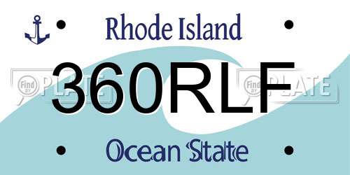 360RLF Rhode Island License Plate