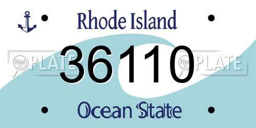 36110 Rhode Island License Plate
