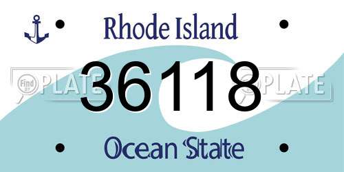36118 Rhode Island License Plate