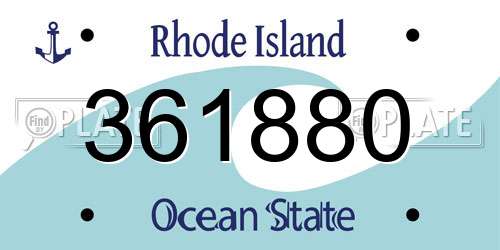 361880 Rhode Island License Plate