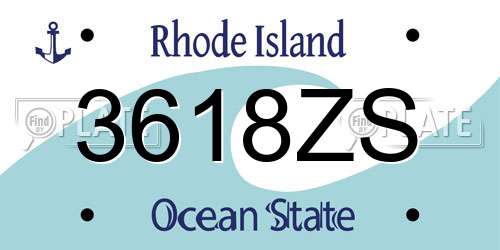 3618ZS Rhode Island License Plate