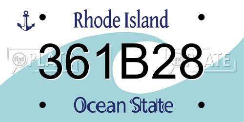 361B28 Rhode Island License Plate