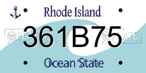 361B75 Rhode Island License Plate