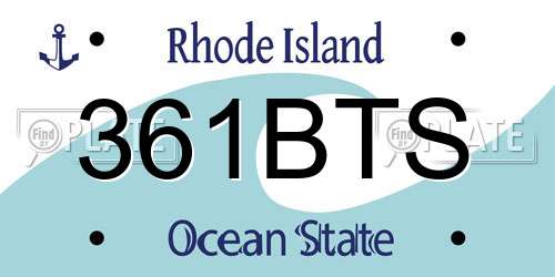 361BTS Rhode Island License Plate
