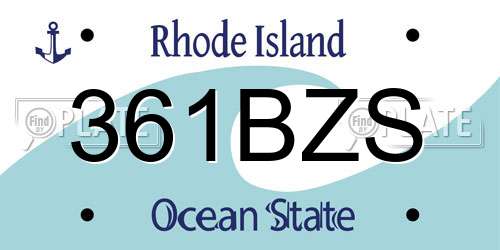 361BZS Rhode Island License Plate