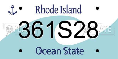 361S28 Rhode Island License Plate