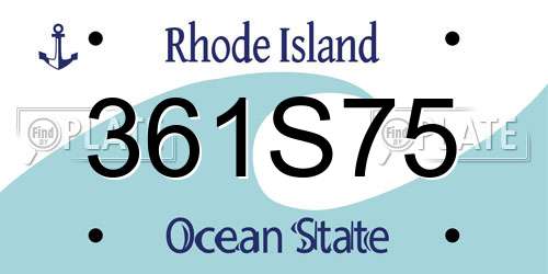 361S75 Rhode Island License Plate
