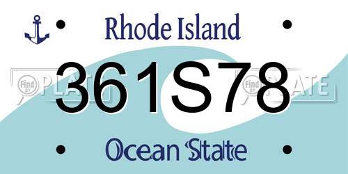 361S78 Rhode Island License Plate