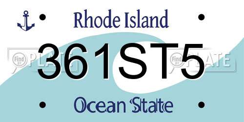361ST5 Rhode Island License Plate