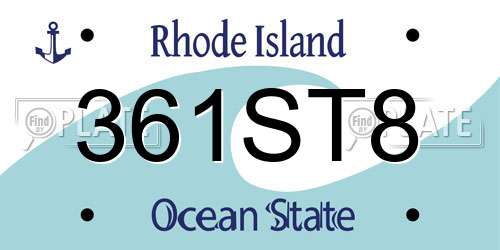 361ST8 Rhode Island License Plate
