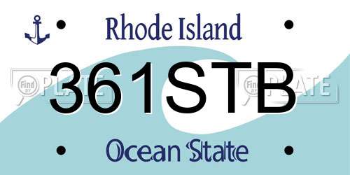 361STB Rhode Island License Plate