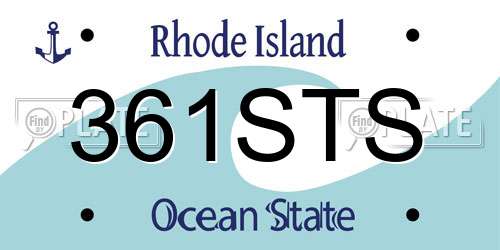 361STS Rhode Island License Plate
