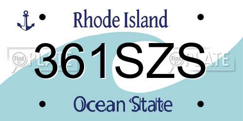 361SZS Rhode Island License Plate
