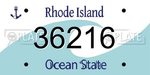 36216 Rhode Island License Plate