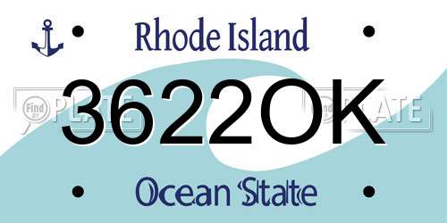 3622OK Rhode Island License Plate