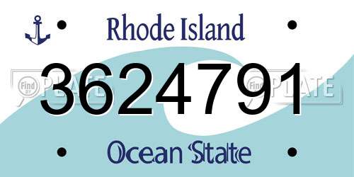3624791 Rhode Island License Plate
