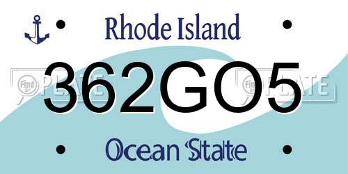 362GO5 Rhode Island License Plate