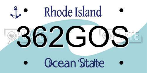 362GOS Rhode Island License Plate