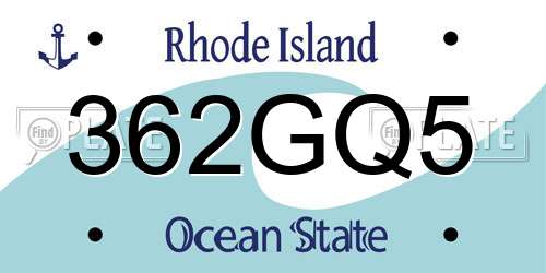 362GQ5 Rhode Island License Plate