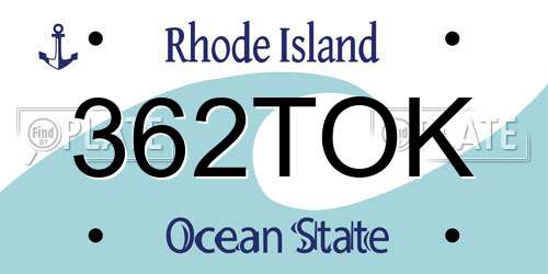 362TOK Rhode Island License Plate