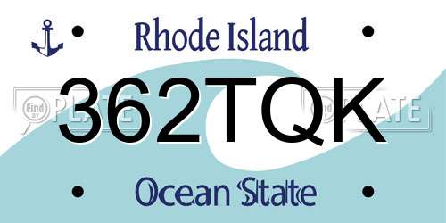 362TQK Rhode Island License Plate