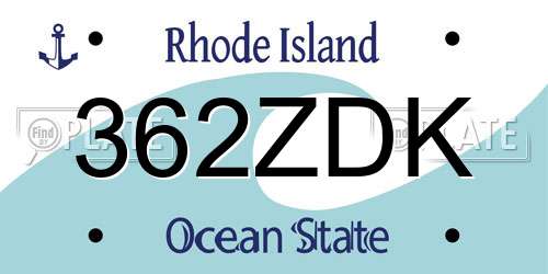 362ZDK Rhode Island License Plate