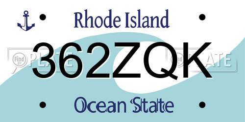 362ZQK Rhode Island License Plate
