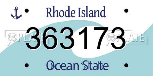363173 Rhode Island License Plate