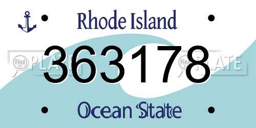 363178 Rhode Island License Plate