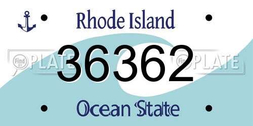36362 Rhode Island License Plate