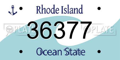 36377 Rhode Island License Plate