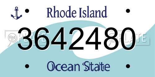 3642480 Rhode Island License Plate