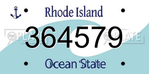 364579 Rhode Island License Plate