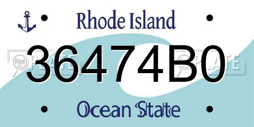36474B0 Rhode Island License Plate