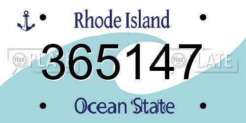 365147 Rhode Island License Plate