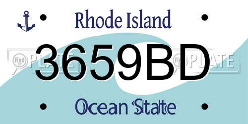 3659BD Rhode Island License Plate