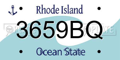 3659BQ Rhode Island License Plate