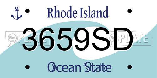 3659SD Rhode Island License Plate