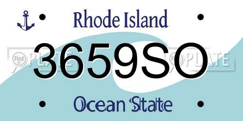 3659SO Rhode Island License Plate