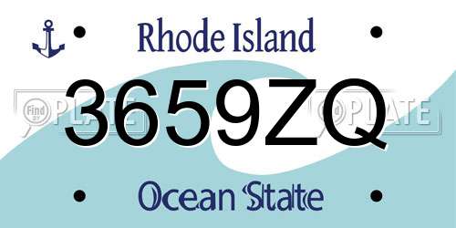 3659ZQ Rhode Island License Plate
