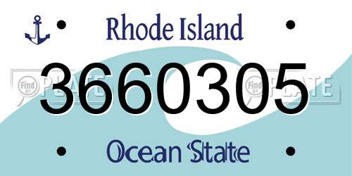 3660305 Rhode Island License Plate