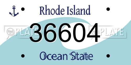 36604 Rhode Island License Plate