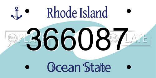 366087 Rhode Island License Plate