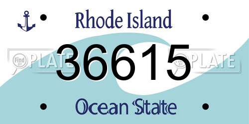 36615 Rhode Island License Plate