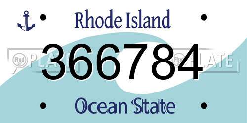 366784 Rhode Island License Plate