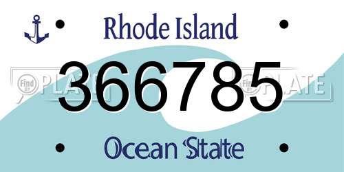 366785 Rhode Island License Plate