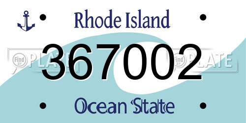 367002 Rhode Island License Plate