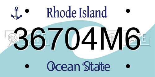36704M6 Rhode Island License Plate