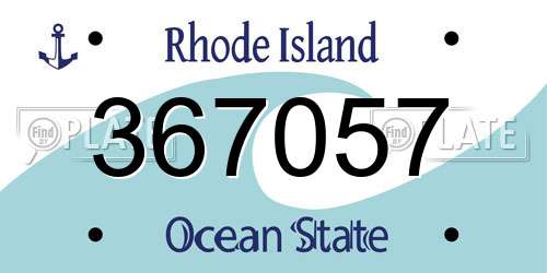 367057 Rhode Island License Plate