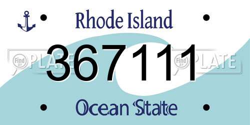 367111 Rhode Island License Plate